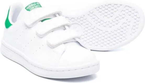 Adidas Kids Stan Smith touch-strap trainers White