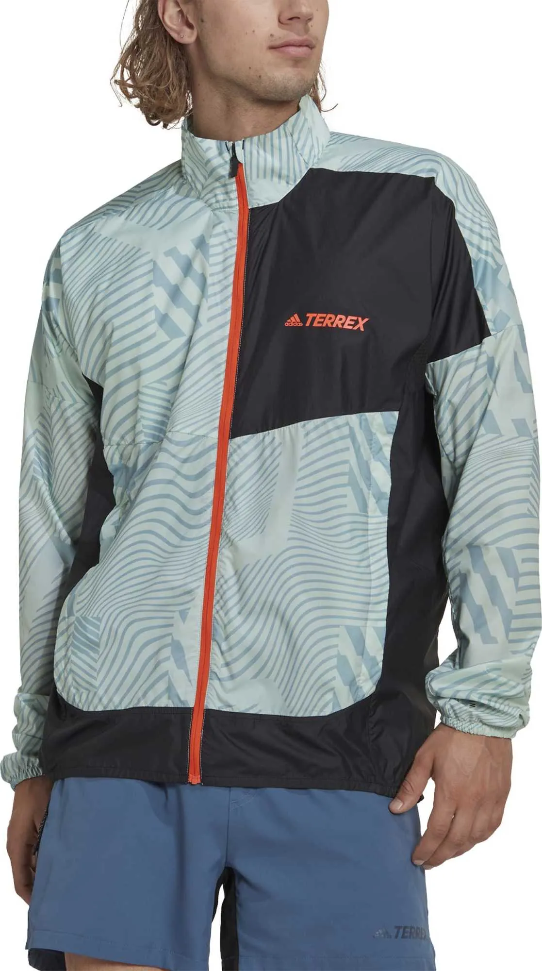 Adidas Men's Terrex Trail Running Printed Wind Jacket Lingrn/Maggre | Buy Adidas Men's Terrex Trail Running Printed Wi