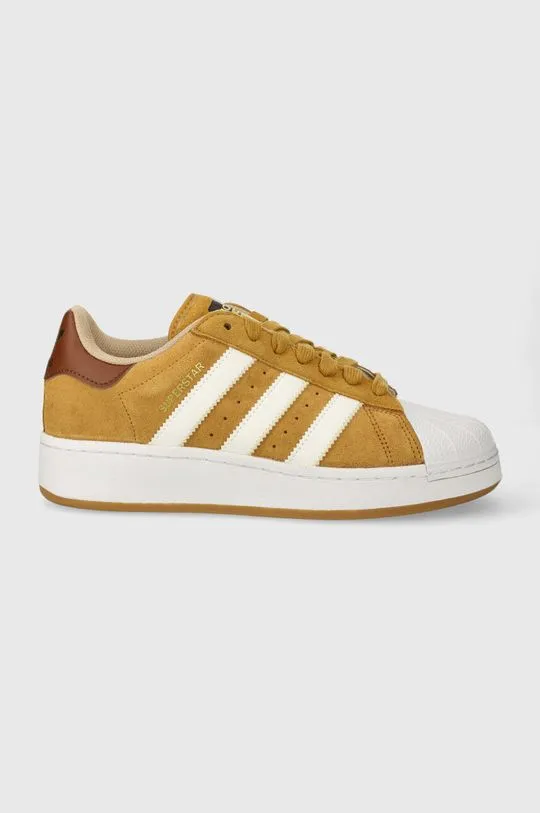 adidas Originals leather sneakers Superstar XLG brown color