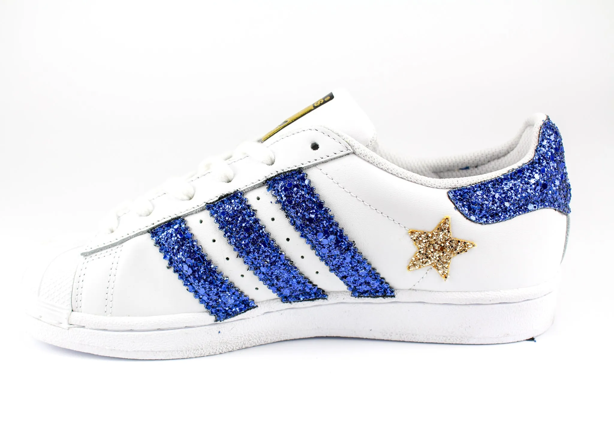 Adidas Superstar Stelle Glitter Gold & Bluette