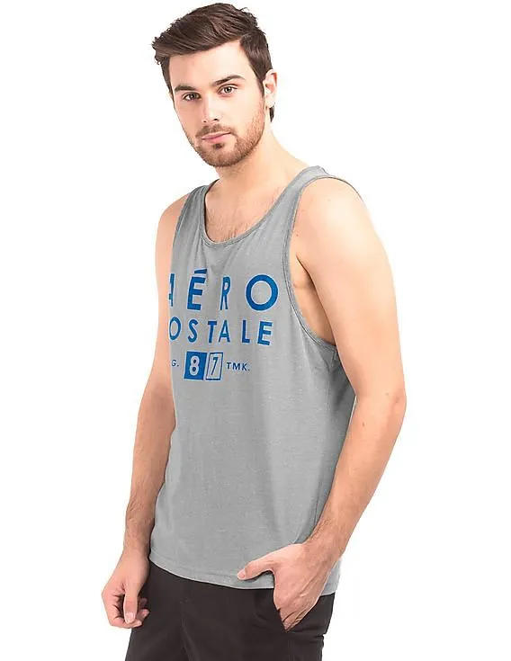 Aeropostale Heathered Logo Print Tank