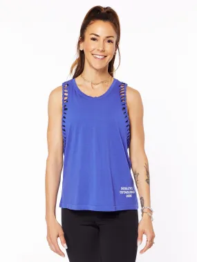 Alexa Braid Strap Tank | Blue