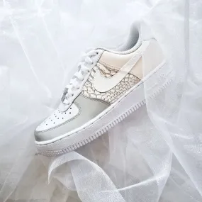 Beige Snake skin Nike Air Force 1