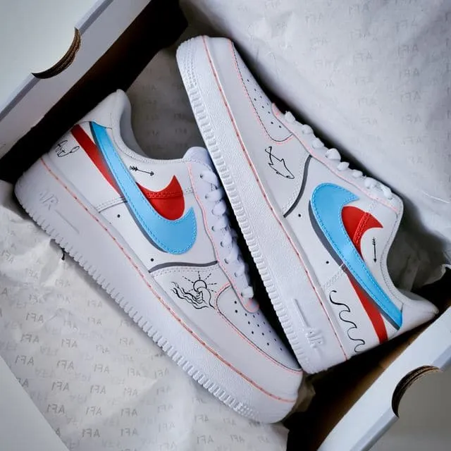 Blue Swoosh Marine Nike Air Force 1