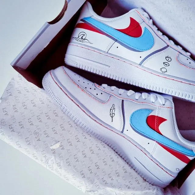 Blue Swoosh Marine Nike Air Force 1