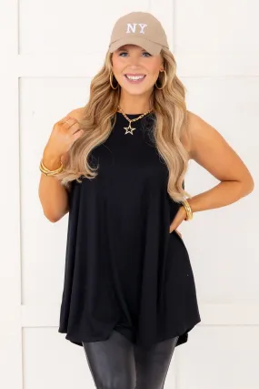 Claire Tunic Tank - Black