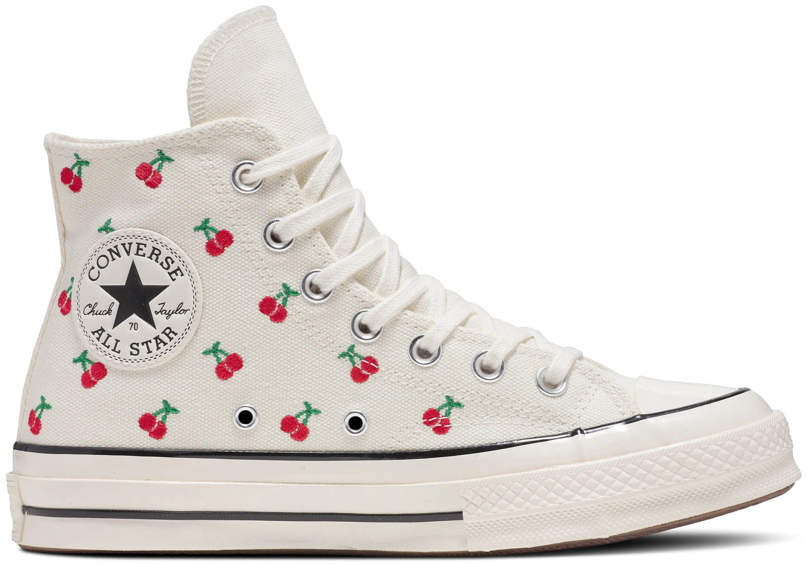 Converse Womens Chuck Taylor All Star 1970s Hi Top Cherries Egret/Black/Red