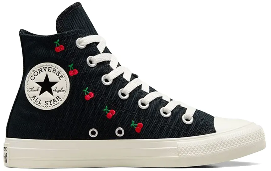 Converse Womens Chuck Taylor All Star Hi Top Cherries Black/Egret/Red