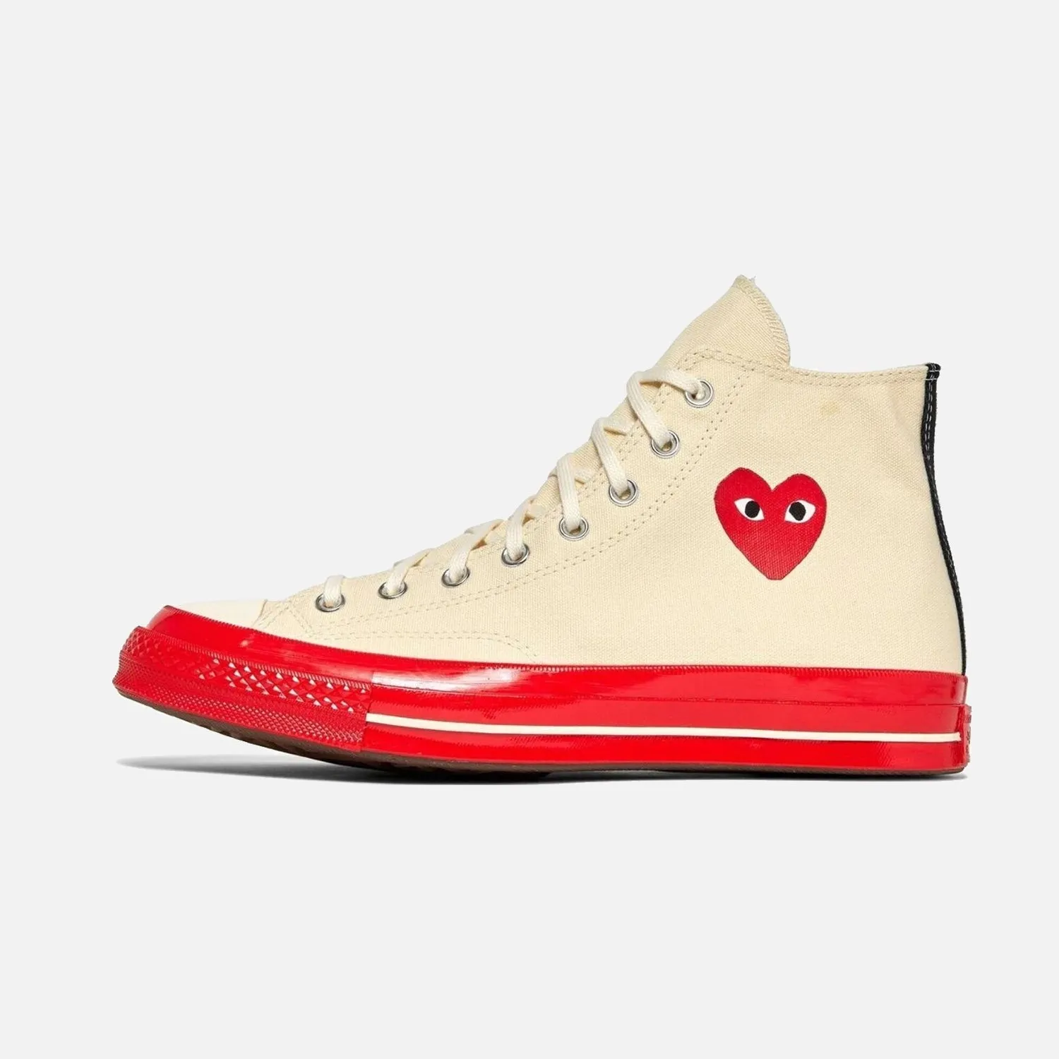 Converse x Comme Des Garcons Heart Hi Chuck 70 Cream Red - CDG