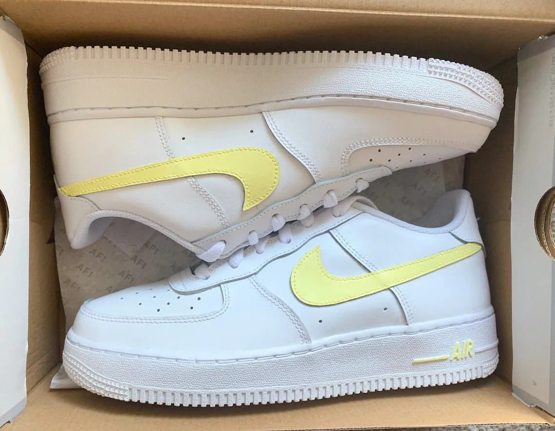 Custom Nike Air Force 1 Light Pastel Colors Yellow