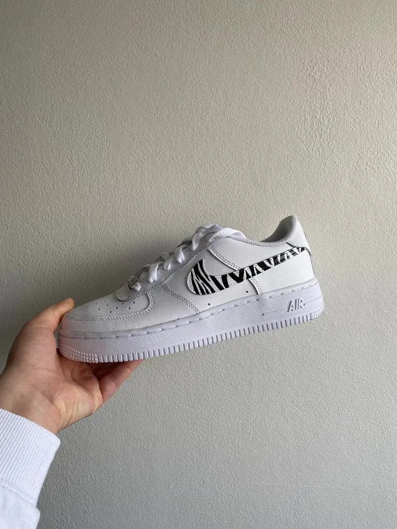 Custom Nike Air Force 1 zebra