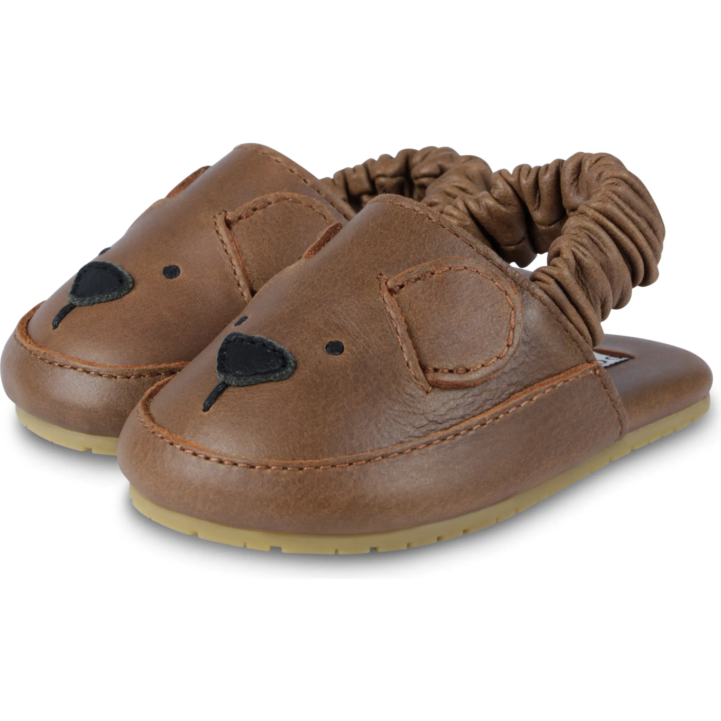 Donsje Amsterdam Vallie Bear Classic Leather Sling-Back Sandals, Cognac