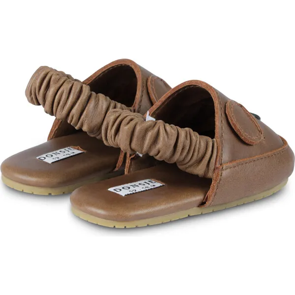 Donsje Amsterdam Vallie Bear Classic Leather Sling-Back Sandals, Cognac