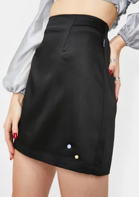 Double Rhinestone Silky Skirt-