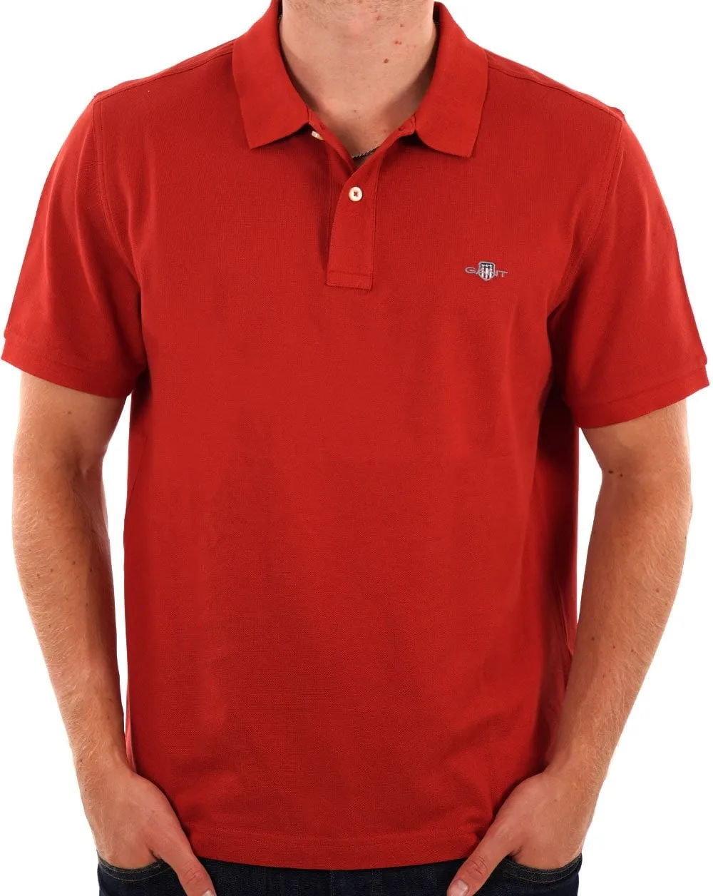 Gant Shield Pique Polo Iron Red