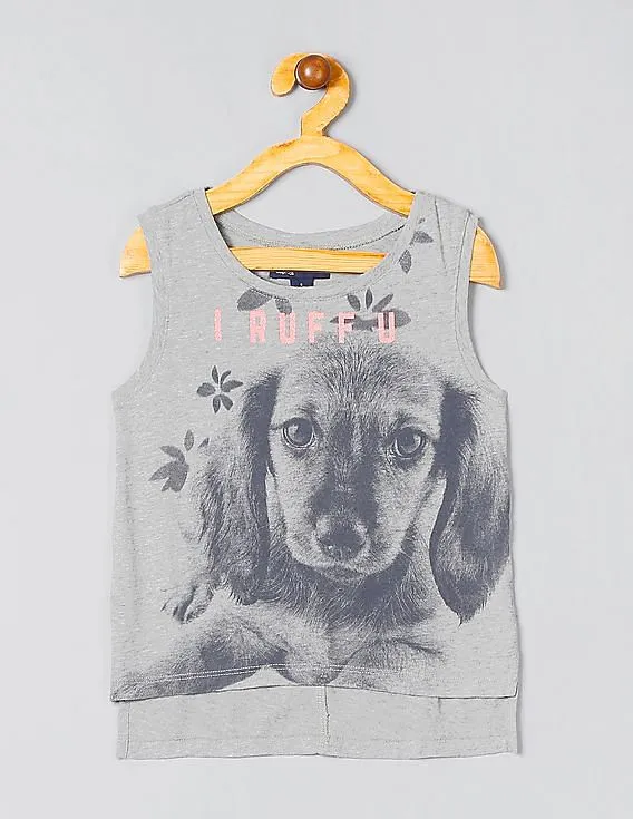 GAP Girls Grey Graphic Tank