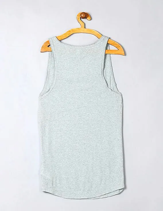 GAP Women Green Pointelle Racerback Tank