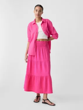 Gauze Smocked Maxi Skirt