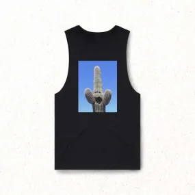 Happy Cactus Muscle Tank - Black