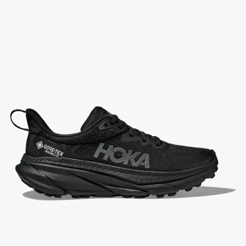 Hoka Challenger 7 GORE-TEX Black / Black  Built at the intersection of road and trail, the Challenger 7 GTX has been completely 