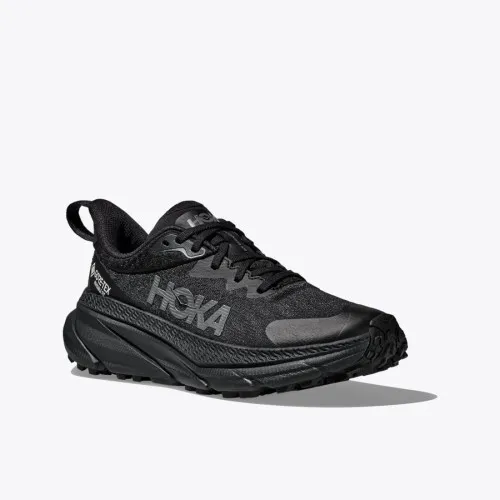 Hoka Challenger 7 GORE-TEX Black / Black  Built at the intersection of road and trail, the Challenger 7 GTX has been completely 