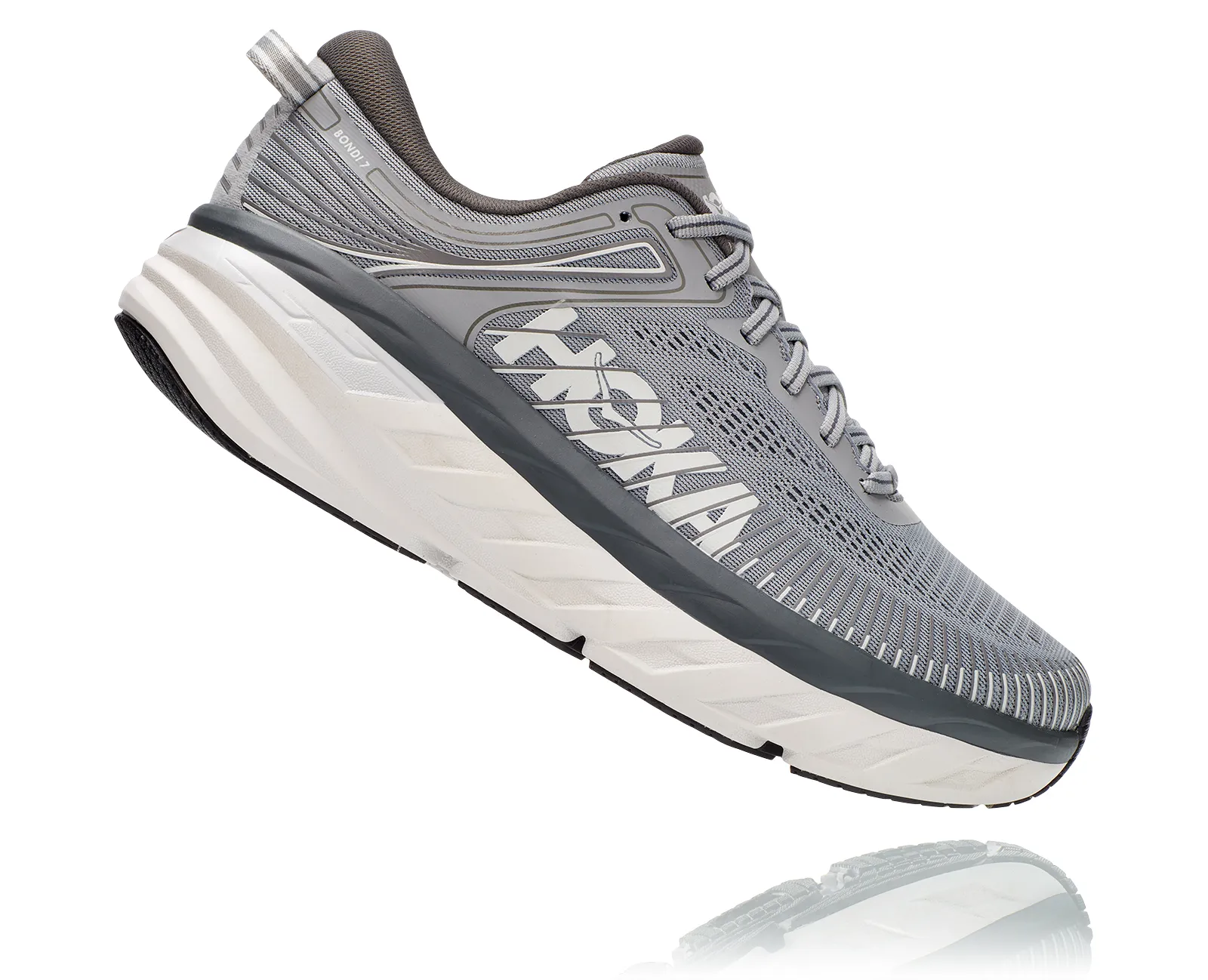 Hoka Mens Bondi 7- Wild Dove/ Dark Shadow- X-WIDE Width