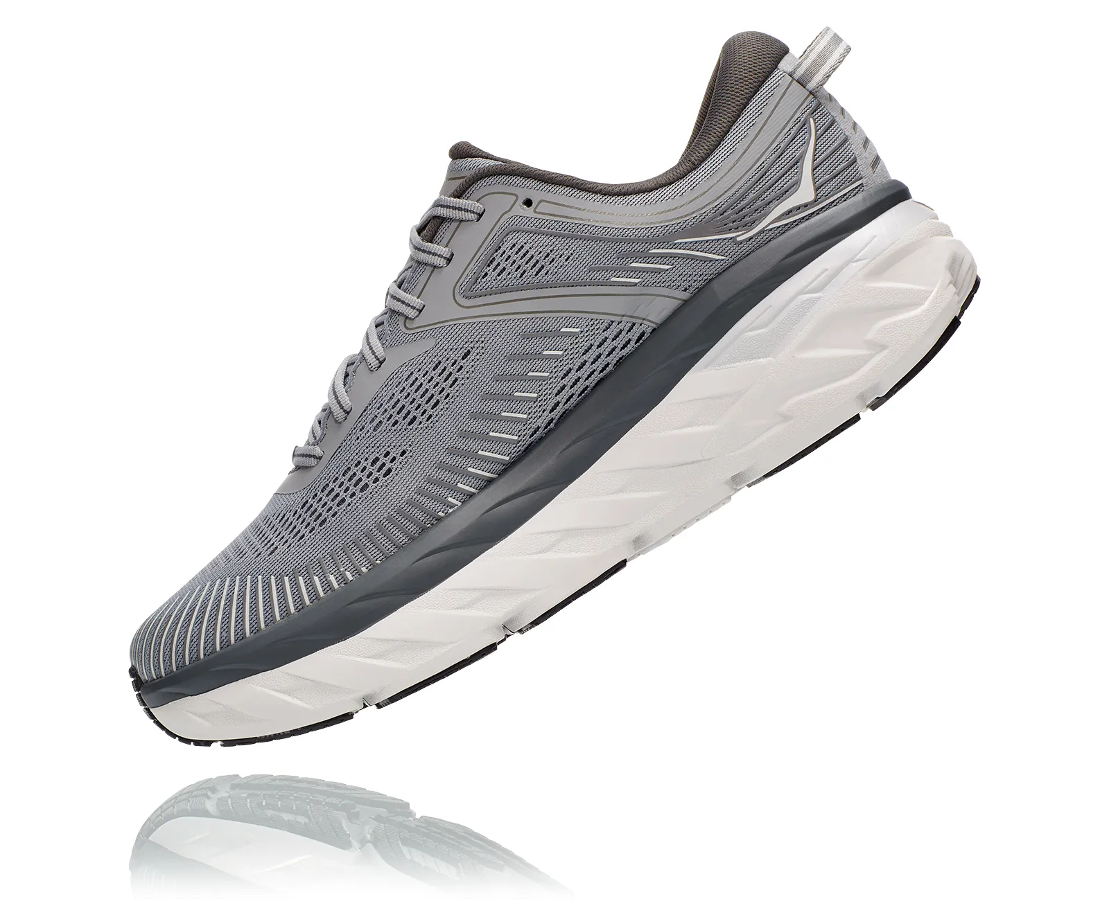 Hoka Mens Bondi 7- Wild Dove/ Dark Shadow- X-WIDE Width