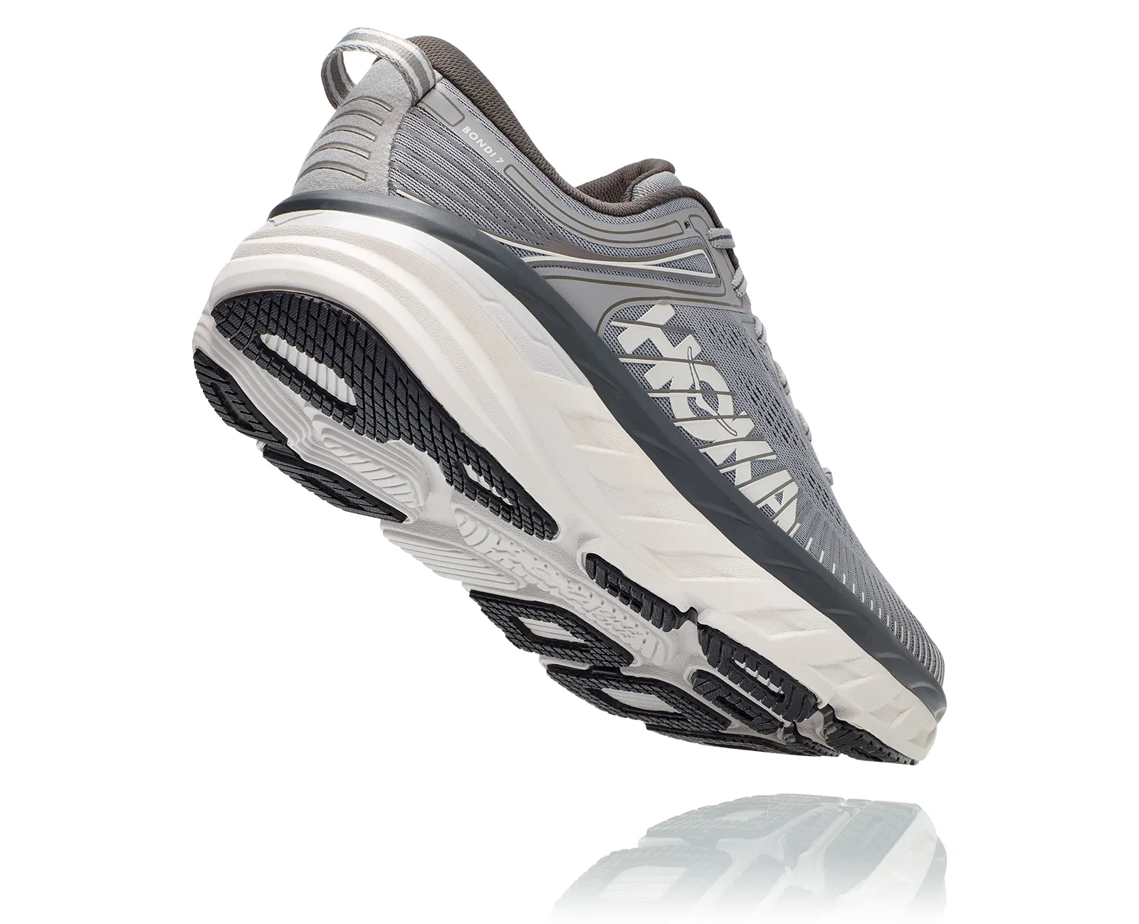 Hoka Mens Bondi 7- Wild Dove/ Dark Shadow- X-WIDE Width