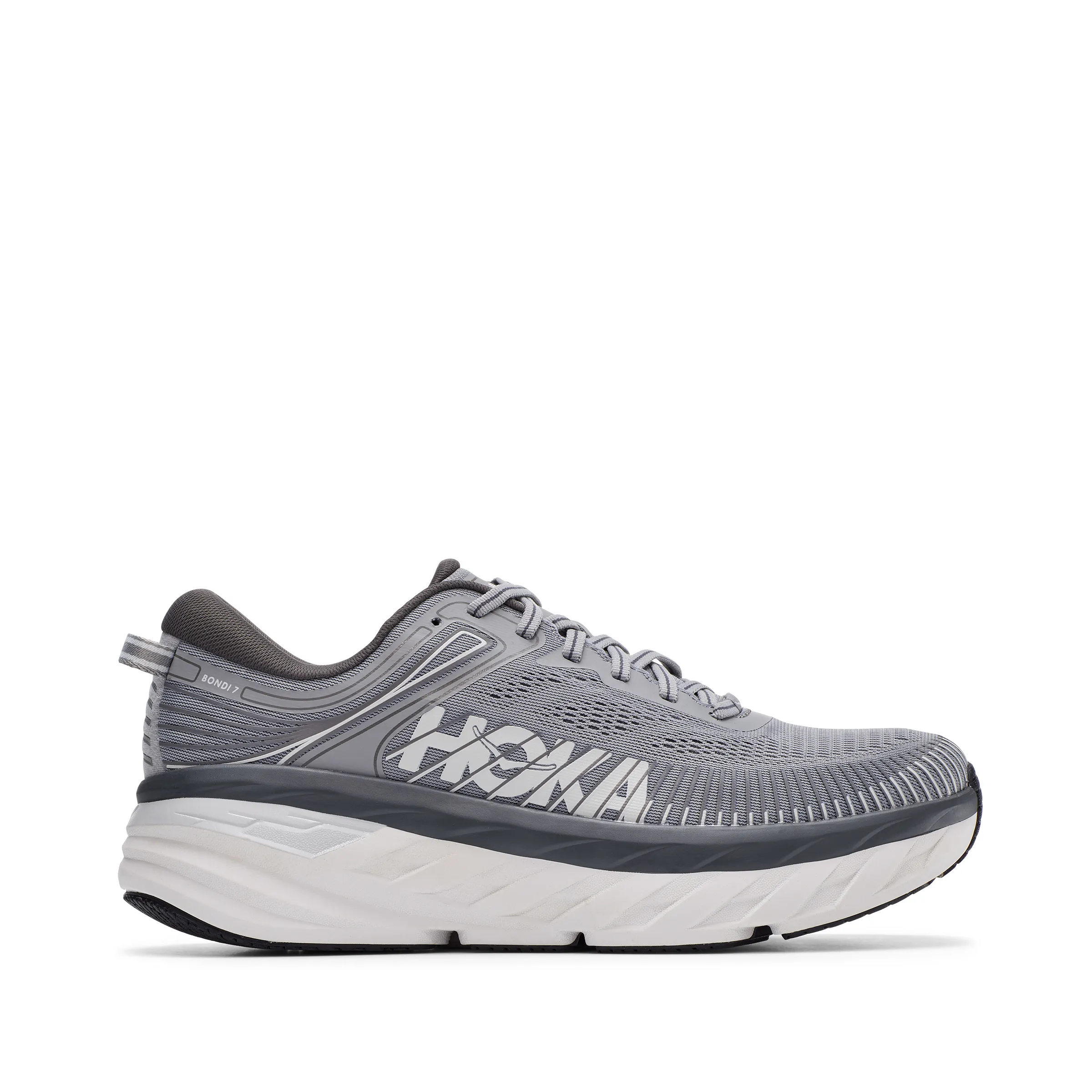 Hoka Mens Bondi 7- Wild Dove/ Dark Shadow- X-WIDE Width