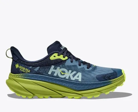 Hoka Men's Challenger 7 GTX Running Shoe in Real Teal/Tech Green & Black/Black