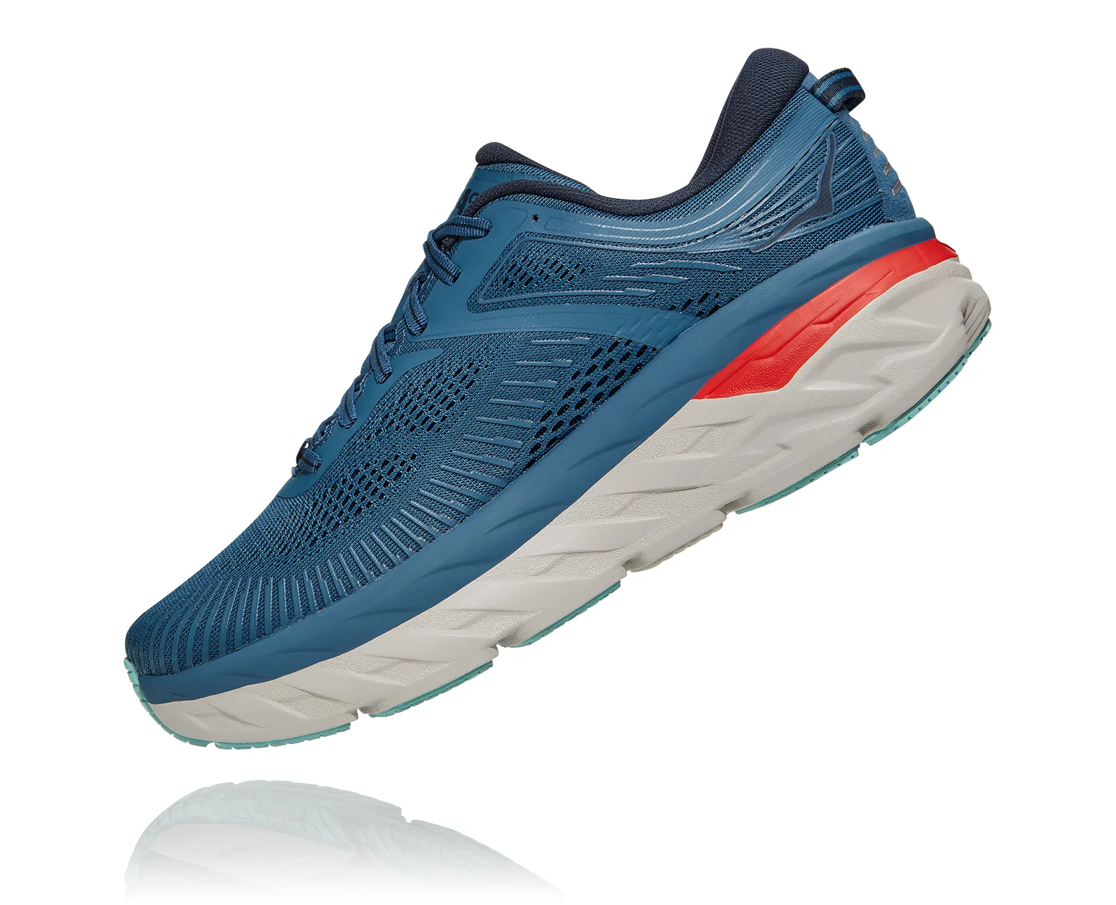 Hoka One One Mens Bondi 7 *** Medium Width***- Real Teal/Outer Space