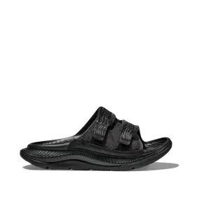 Hoka Ora Luxe Recovery Slide Sandal in Black/Black