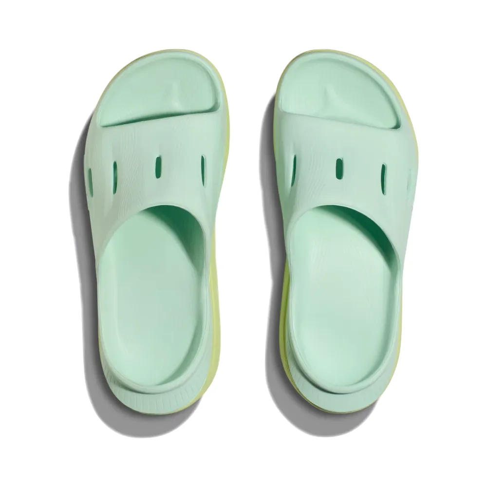 Hoka Ora Recovery Slide Sandal 3 in Aqua Breeze/Celery Juice