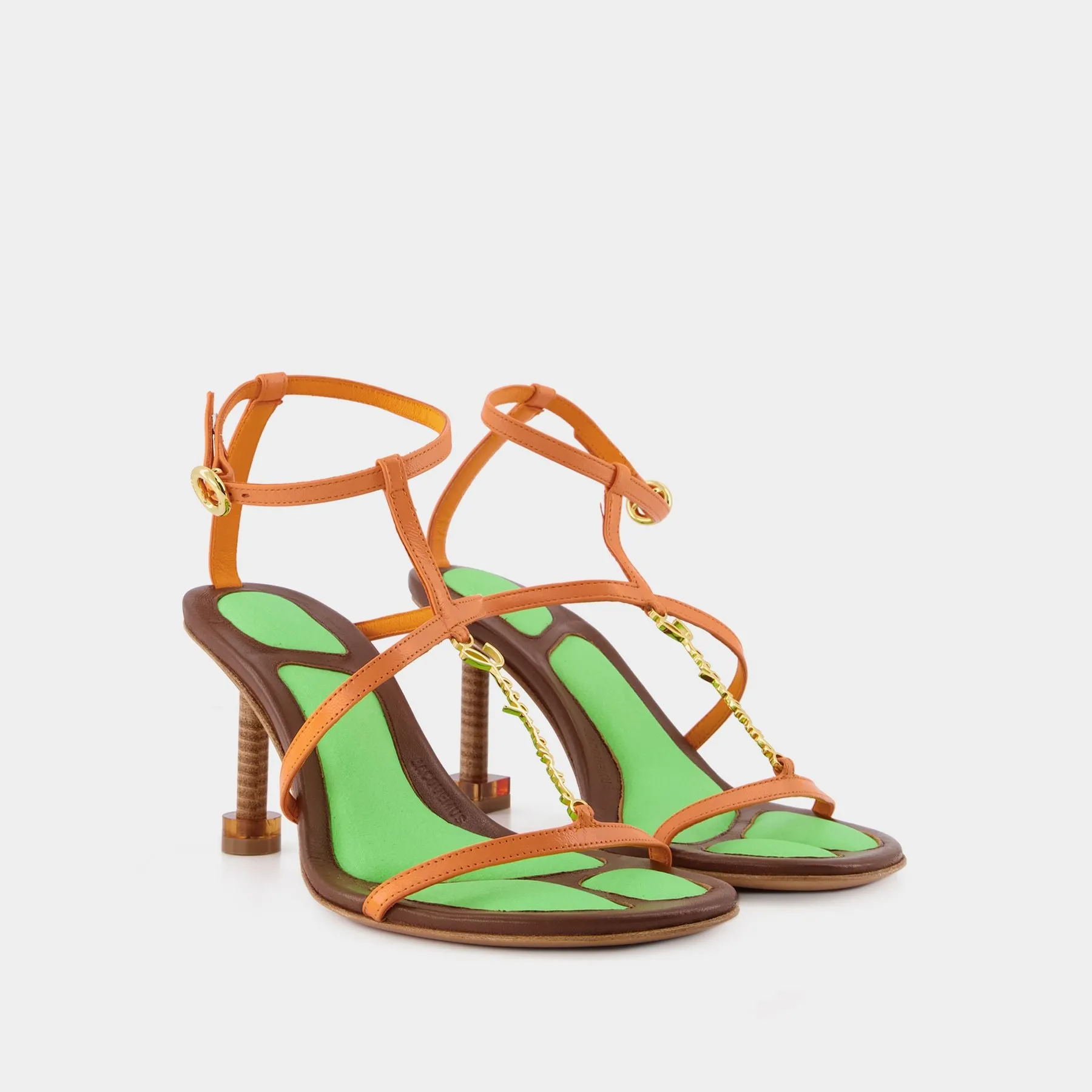 Jacquemus  Les Sandales Pralu Sandals - Jacquemus -  Light Orange - Leather