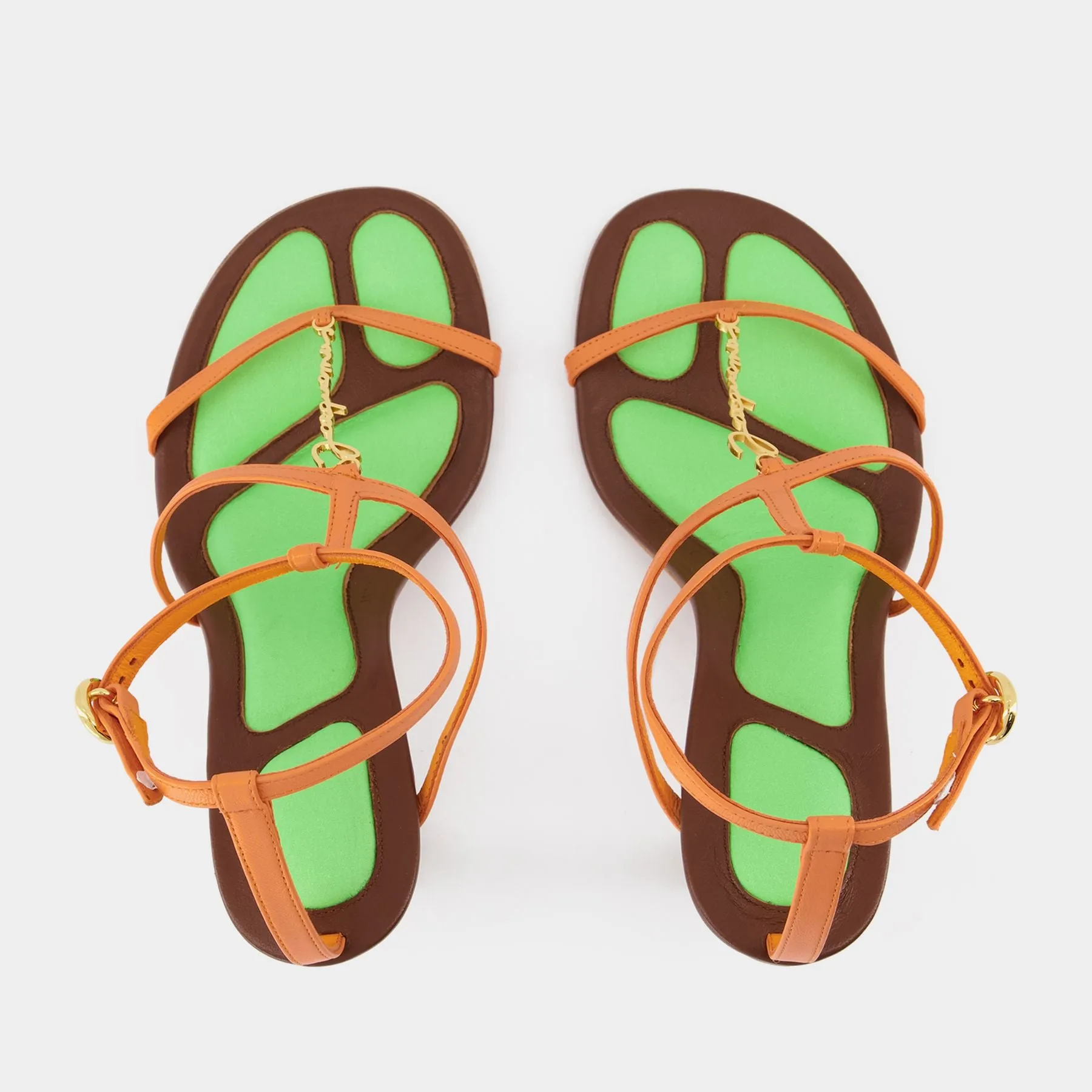 Jacquemus  Les Sandales Pralu Sandals - Jacquemus -  Light Orange - Leather