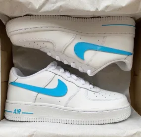 Nike Air Force 1 Blue Custom Sneakers Shoes