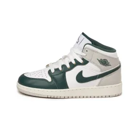 Nike Air Jordan 1 Mid SE *GS* White / Oxizided Green / Neutral Grey