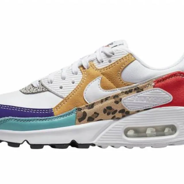 Nike Air Max 90 SE Animal White Light Curry Habanero Red