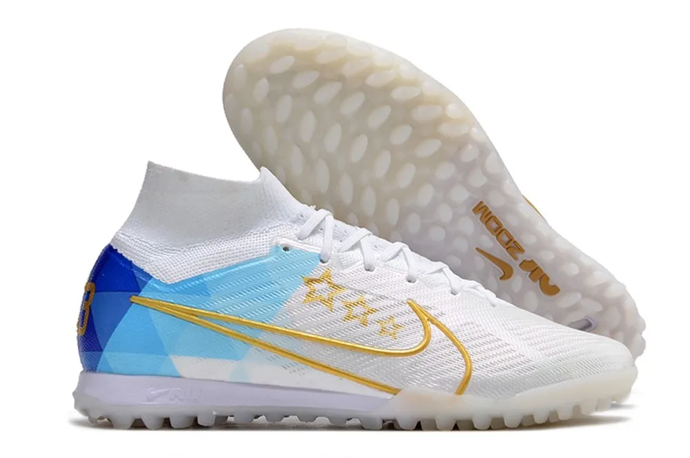 Nike Air Zoom Mercurial Superfly 9 Elite Turf Enzo Fernandez - Nuovo White/Metallic Gold/Multicolor Blue