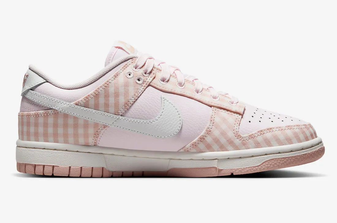 Nike SB Dunk Low Pearl Pink Gingham Summit White Pink Oxford FB9881-600