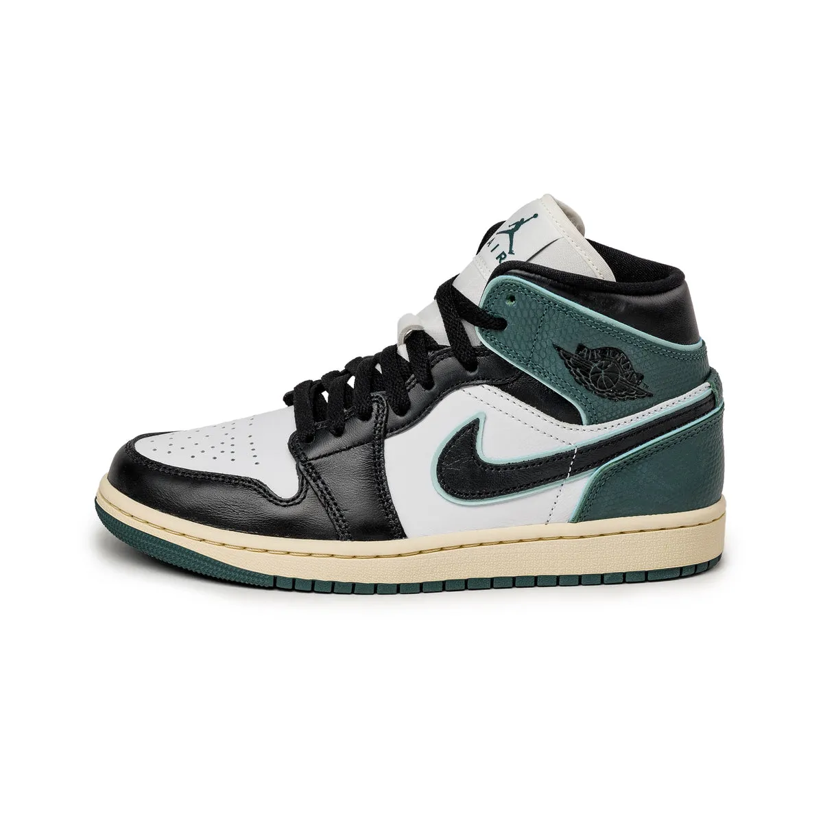 Nike Wmns Air Jordan 1 Mid SE White / Black / Light Dew / Oxidized Green