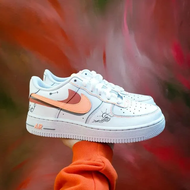 Orange Swoosh Nike Air Force 1