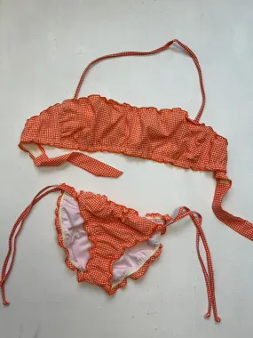 Orange y2k vintage bikini set (XS/S)