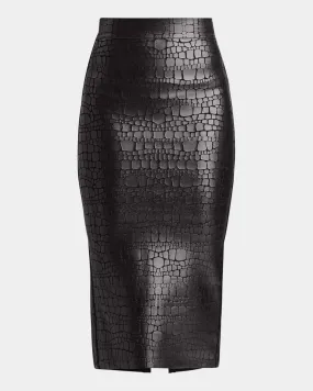 Parker Croc-Embossed Skirt