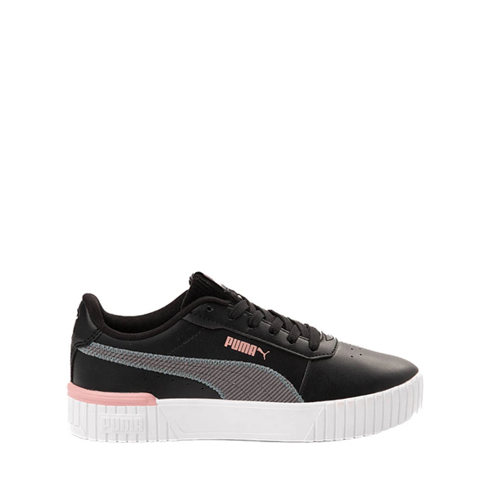 PUMA Carina 2.0 Corduroy Athletic Shoe - Little Kid Black / Bold Blue Future Pink