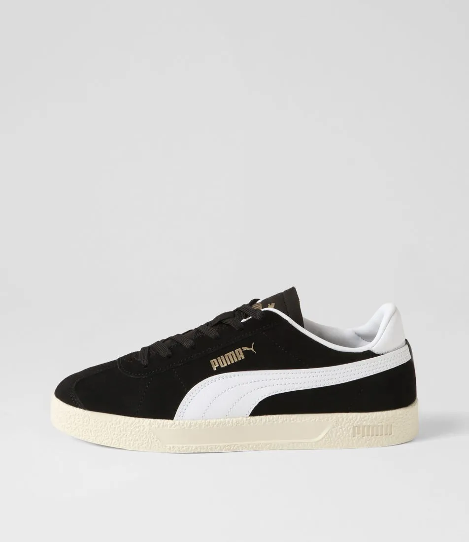 PUMA Puma Club Black White Gold Ivory Suede Sneakers