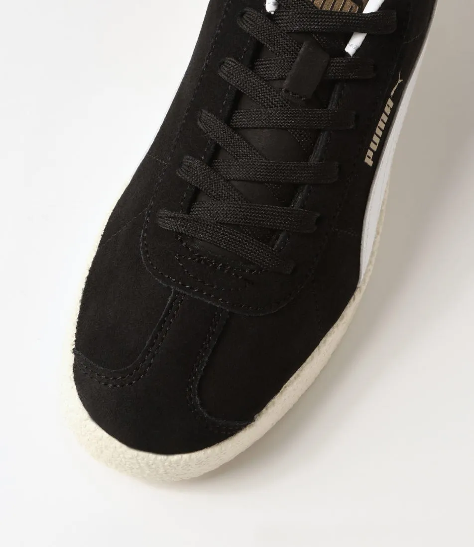 PUMA Puma Club Black White Gold Ivory Suede Sneakers