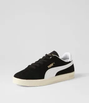 PUMA Puma Club Black White Gold Ivory Suede Sneakers