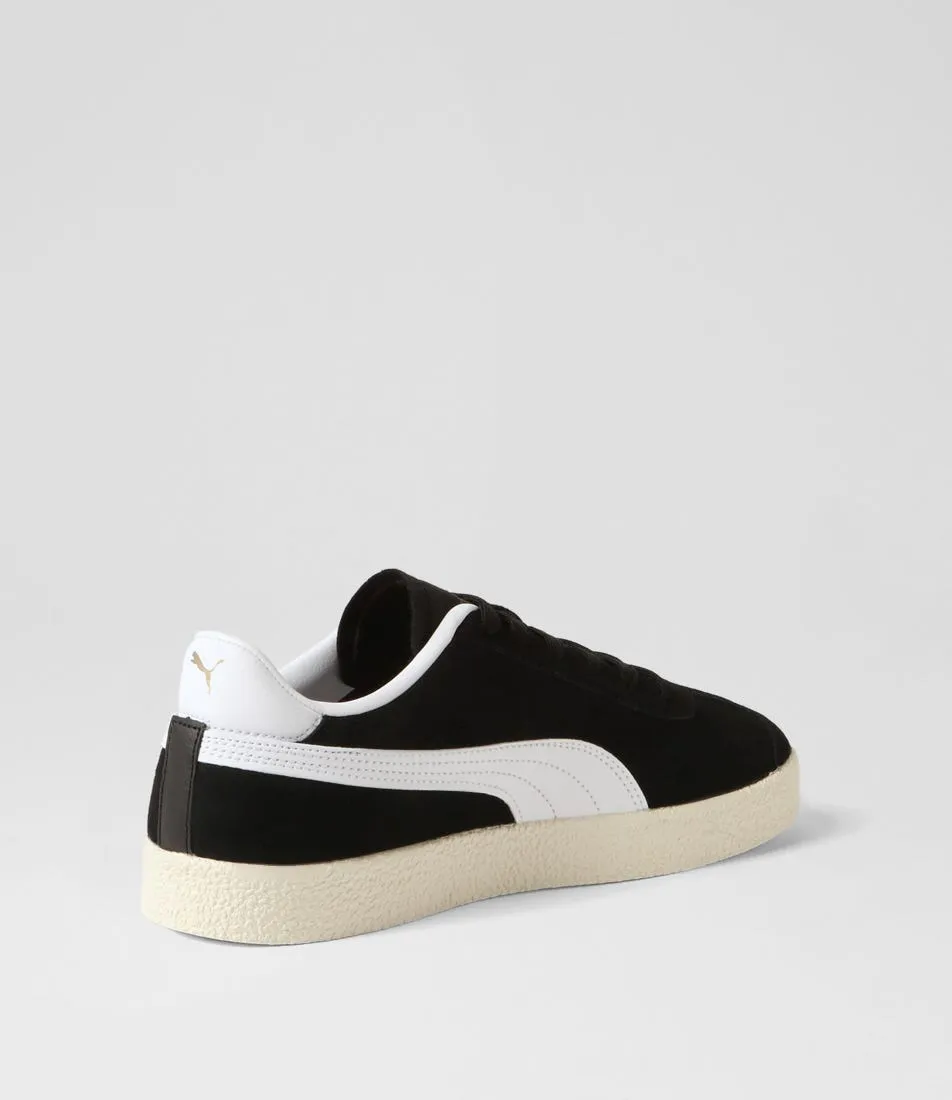 PUMA Puma Club Black White Gold Ivory Suede Sneakers