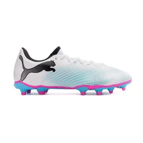 PUMA YOUTH FUTURE 7 PLAY FG/AG JUNIOR - WHITE/BLACK/POISON PINK